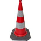 Pachołek drogowy 75cm U-23b | PCV, 5,6 kg, odblaskowy